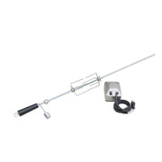 Kokomo Grills 7 PIECE OUTDOOR KITCHEN PACKAGE DEAL rotisserie kit with stainless steel rod, black handle, and electric motor unit.