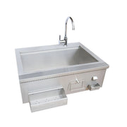 Kokomo Grills 30" Built-In Bartender Cocktail Station with 30” stainless steel sink, faucet, towel bar, and bottle opener.