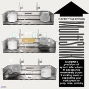 FORNO ACQUA 45 in. Undermount 3-Level Workstation MultiSINK with Custom-Fit Accessories