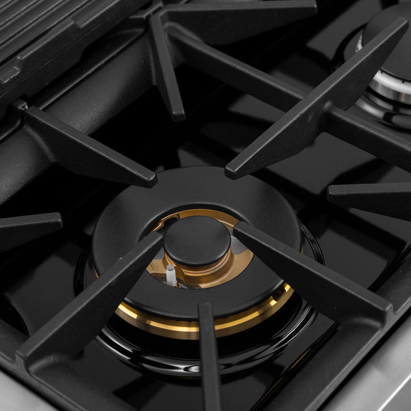 Kucht Professional 48" 6.7 cu ft. Propane Gas Dual Fuel Range with Gold Accents, KXP48-GL/LP