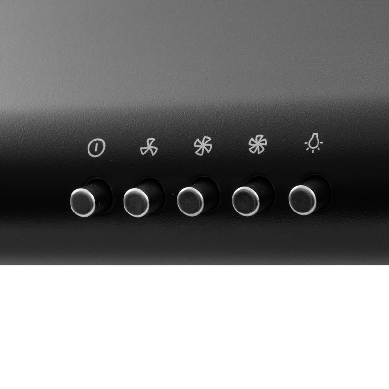 Cosmo 30" Delta Collection Under Cabinet Range Hood in Matte Black, 3-Speed Motor, LED Lights, COS-5MU30-BK