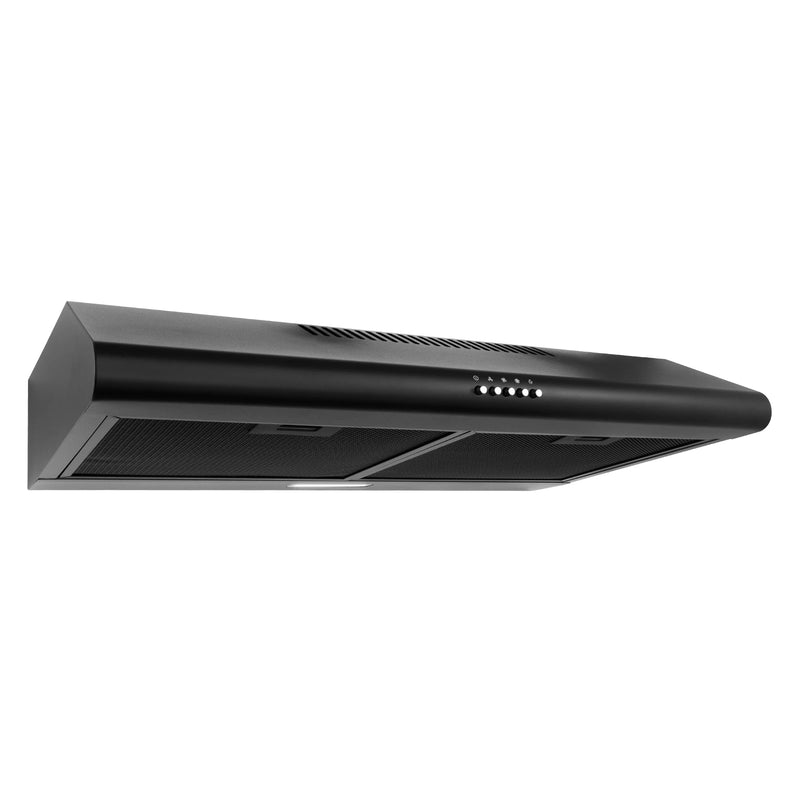 Cosmo 30" Delta Collection Under Cabinet Range Hood in Matte Black, 3-Speed Motor, LED Lights, COS-5MU30-BK