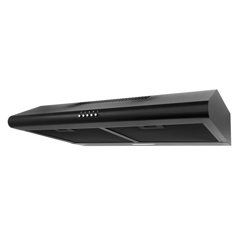 Cosmo 30" Delta Collection Under Cabinet Range Hood in Matte Black, 3-Speed Motor, LED Lights, COS-5MU30-BK