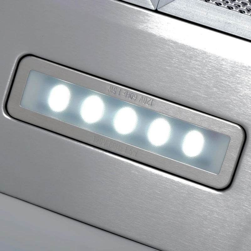 Cosmo 30" Delta Collection Under Cabinet Range Hood in Stainless Steel, 3-Speed Motor, LED Lights, COS-5MU30