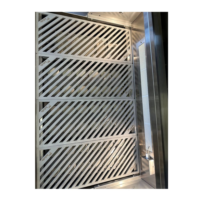 Kokomo Grills Laser Cut Grate 32In built-in gas grill with 304 stainless steel laser-cut cooking grates for durability and heat retention.