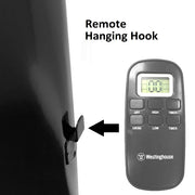Remote hanging hook with Westinghouse remote on a white background