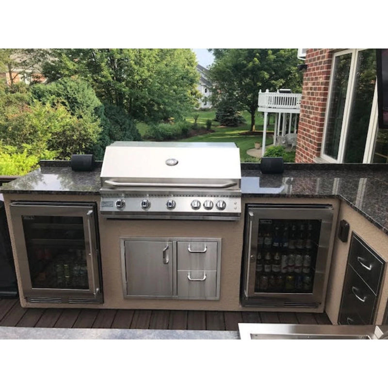 Kokomo Grills 40” Professional Built in Gas Grill with 5 burners, stainless steel, built-in design, and control knob lights