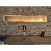 Kokomo Grills Luxury Outdoor Kitchen BBQ Grill Island with stainless steel fixtures, stone backsplash, and built-in tap and knife set.