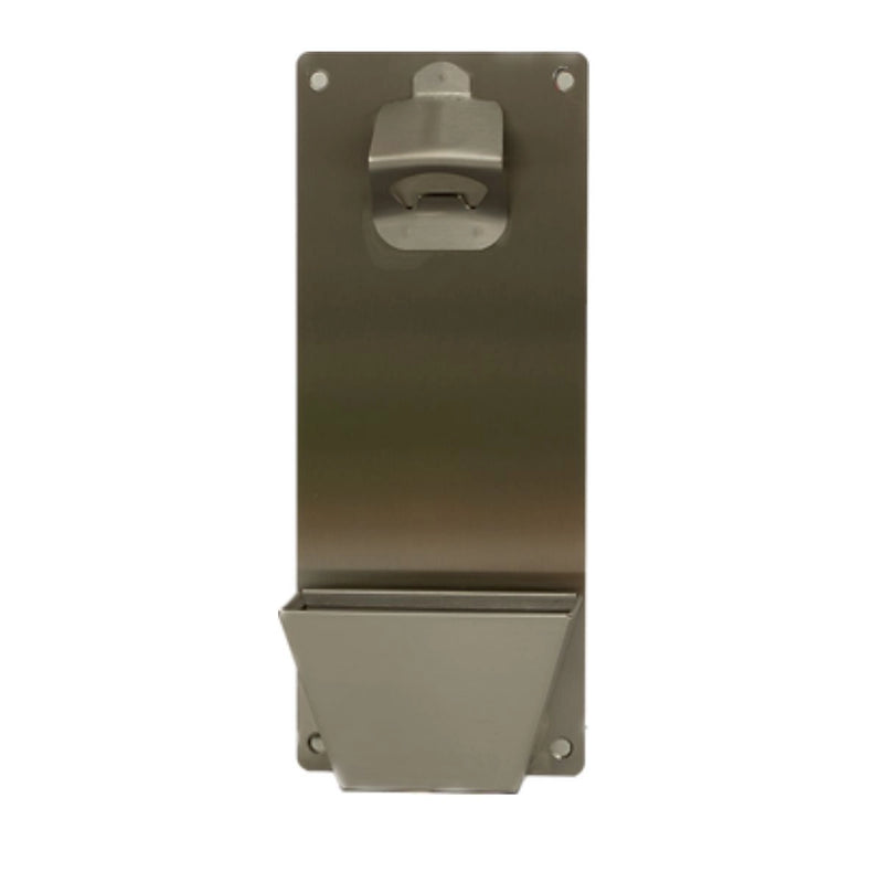 Kokomo Grills Bottle Opener and Cap Catcher KO-BTLOPNR in stainless steel with detachable catcher and easy mount design.