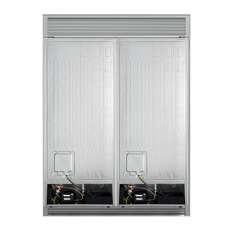 Forno Maderno 60" Freestanding Convertible Refrigerator/Freezer in White, 27.2 cu.ft., Dual Inverter Compressors, with Antique Brass Handles, FFFFD1722-60SG-WHT