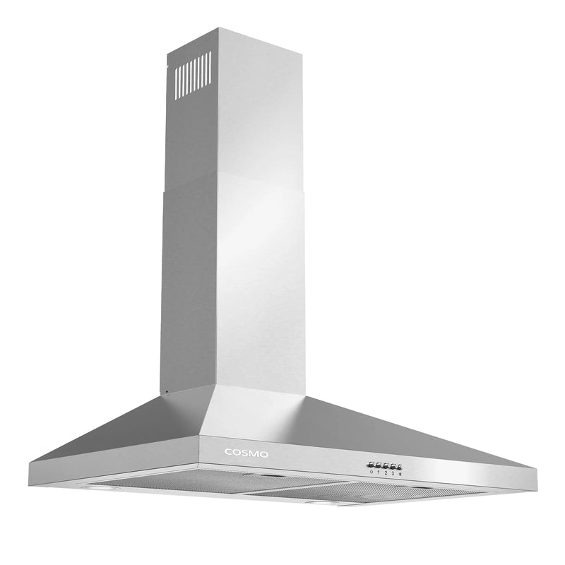 Cosmo 30" Nebula Collection Wall-Mount Range Hood in Stainless Steel, 250 CFM, LED Lights, COS-63024P
