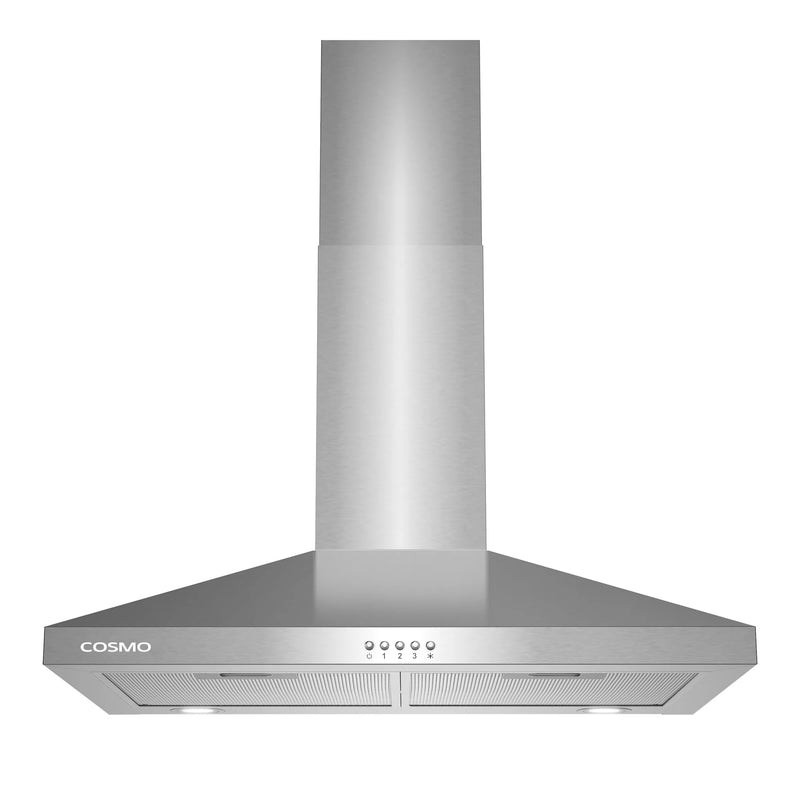 Cosmo 30" Nebula Collection Wall-Mount Range Hood in Stainless Steel, 250 CFM, LED Lights, COS-63024P