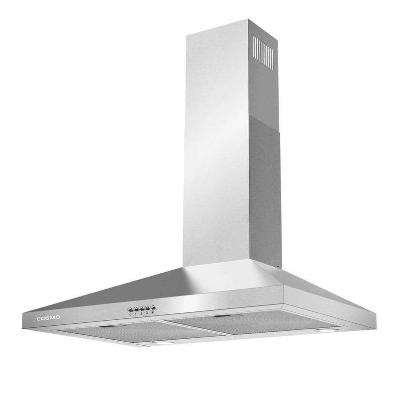 Cosmo 30" Nebula Collection Wall-Mount Range Hood in Stainless Steel, 250 CFM, LED Lights, COS-63024P