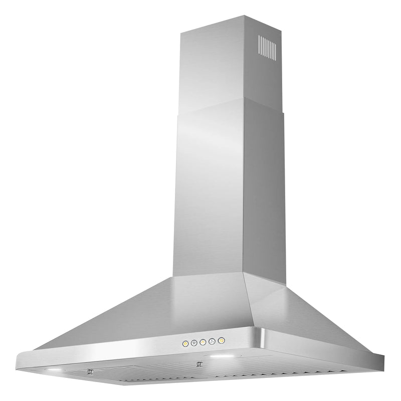 Cosmo 30" Vista Collection Wall-Mount Range Hood in Stainless Steel, 380 CFM, LED Lights, COS-63175