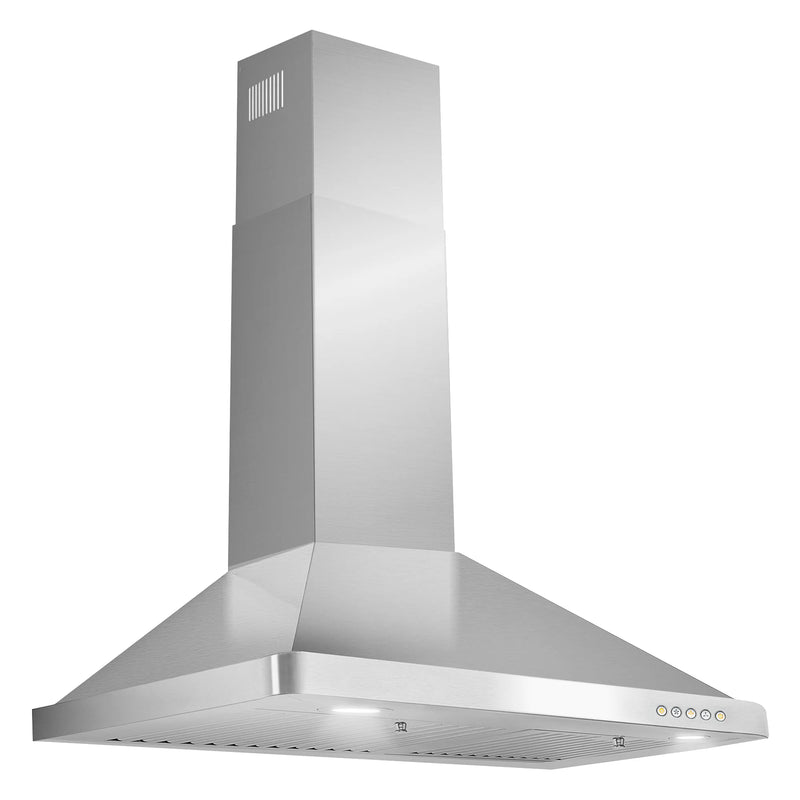 Cosmo 30" Vista Collection Wall-Mount Range Hood in Stainless Steel, 380 CFM, LED Lights, COS-63175