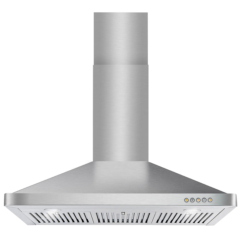Cosmo 36" Vista Collection Wall-Mount Range Hood in Stainless Steel, 380 CFM, LED Lights, COS-63190