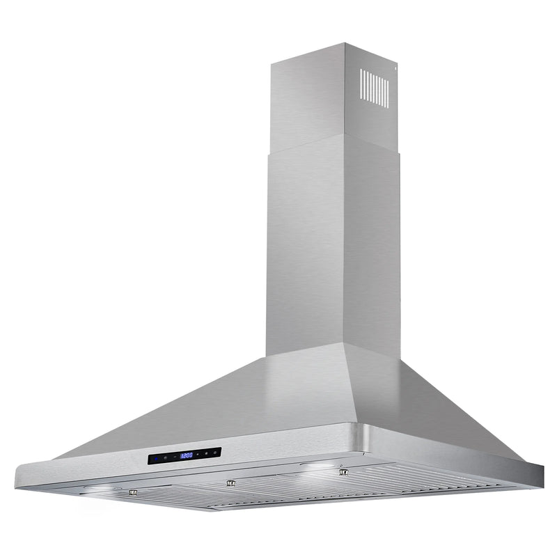 Cosmo 36" Vista Collection Wall-Mount Range Hood in Stainless Steel, 380 CFM, Touch Controls, COS-63190S