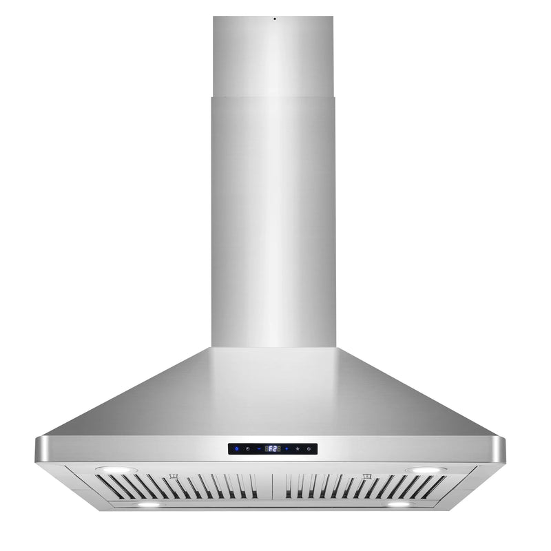Cosmo 30" Lumin Collection Island Range Hood in Stainless Steel, 380 CFM, Baffle Filters, COS-63ISS75