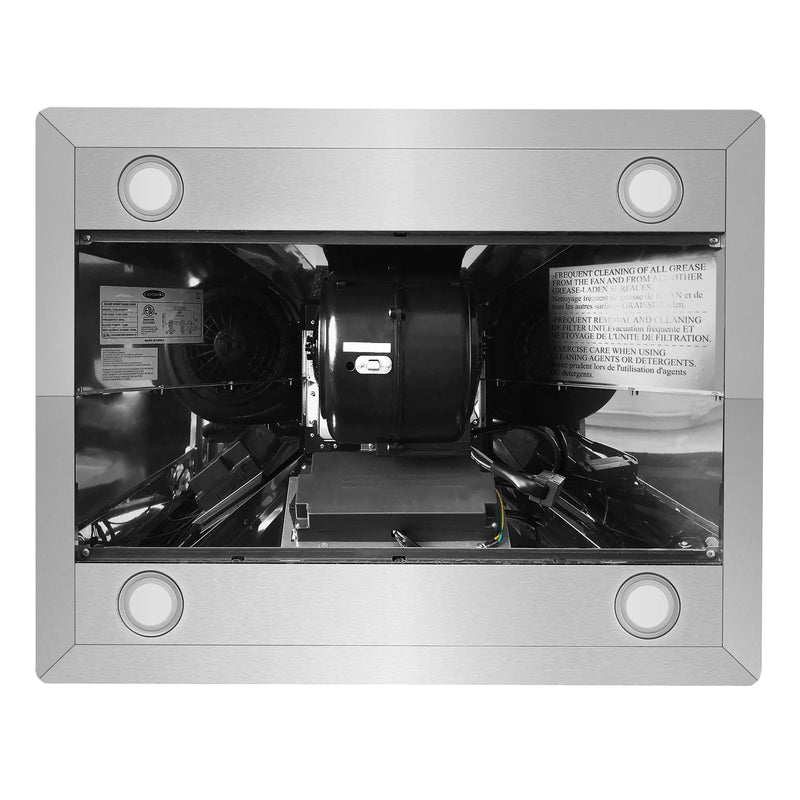 Cosmo 30" Lumin Collection Island Range Hood in Stainless Steel, 380 CFM, Baffle Filters, COS-63ISS75