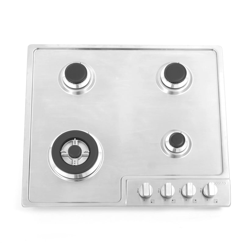 Cosmo 24" Gas Cooktop, 4 Sealed Burners, 16,000 BTU Super Rapid Burner, Cast-Iron Grates, COS-640STX-E