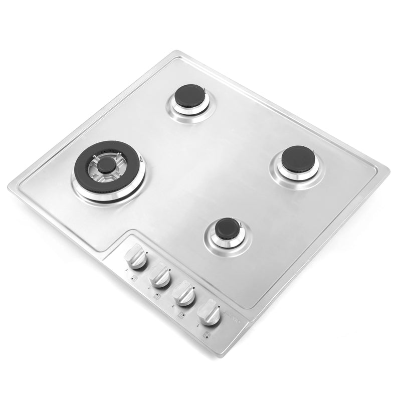 Cosmo 24" Gas Cooktop, 4 Sealed Burners, 16,000 BTU Super Rapid Burner, Cast-Iron Grates, COS-640STX-E