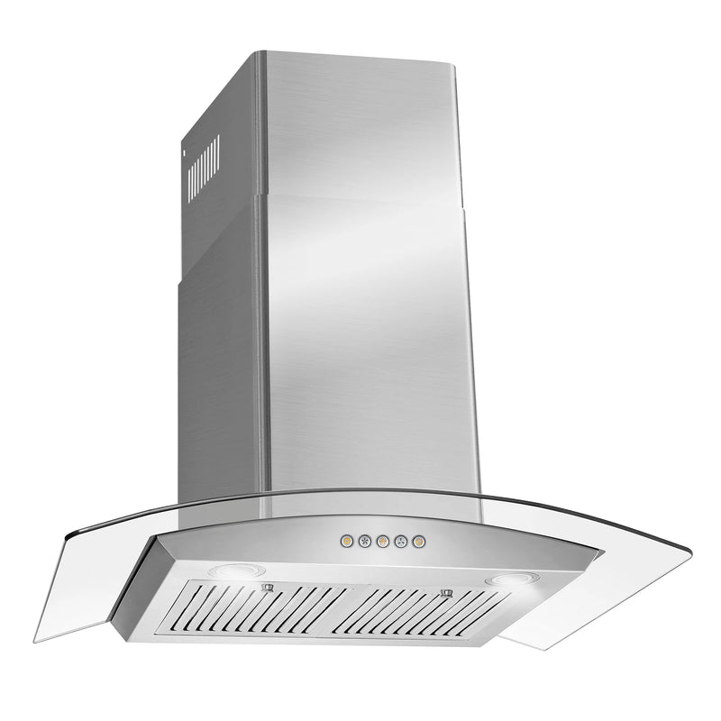 Cosmo 30" Vista Collection Wall-Mount Range Hood in Stainless Steel, 380 CFM, LED Lights, COS-668A750
