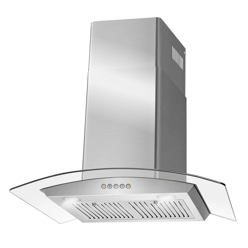 Cosmo 30" Vista Collection Wall-Mount Range Hood in Stainless Steel, 380 CFM, LED Lights, COS-668A750