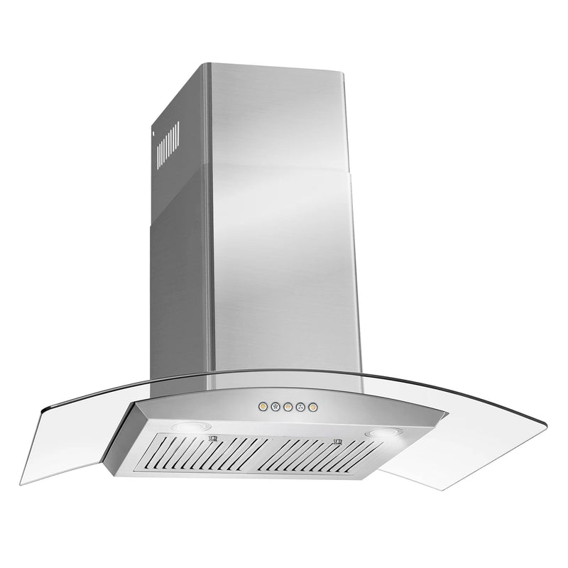 Cosmo 36" Vista Collection Wall-Mount Range Hood in Stainless Steel, 380 CFM, Baffle Filters, COS-668A900