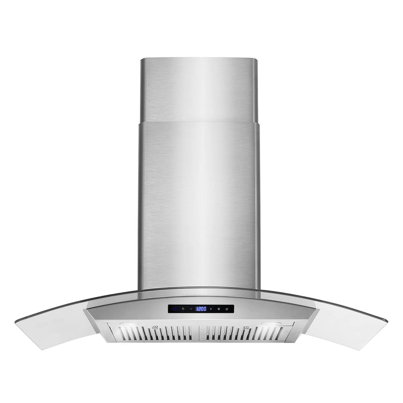 Cosmo 36" Vista Collection Wall-Mount Range Hood in Stainless Steel, 380 CFM, Touch Controls, COS-668AS900