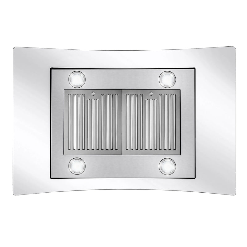 Cosmo 36" Lumin Collection Island-Mount Range Hood in Stainless Steel, 380 CFM, Baffle Filters, COS-668ICS900