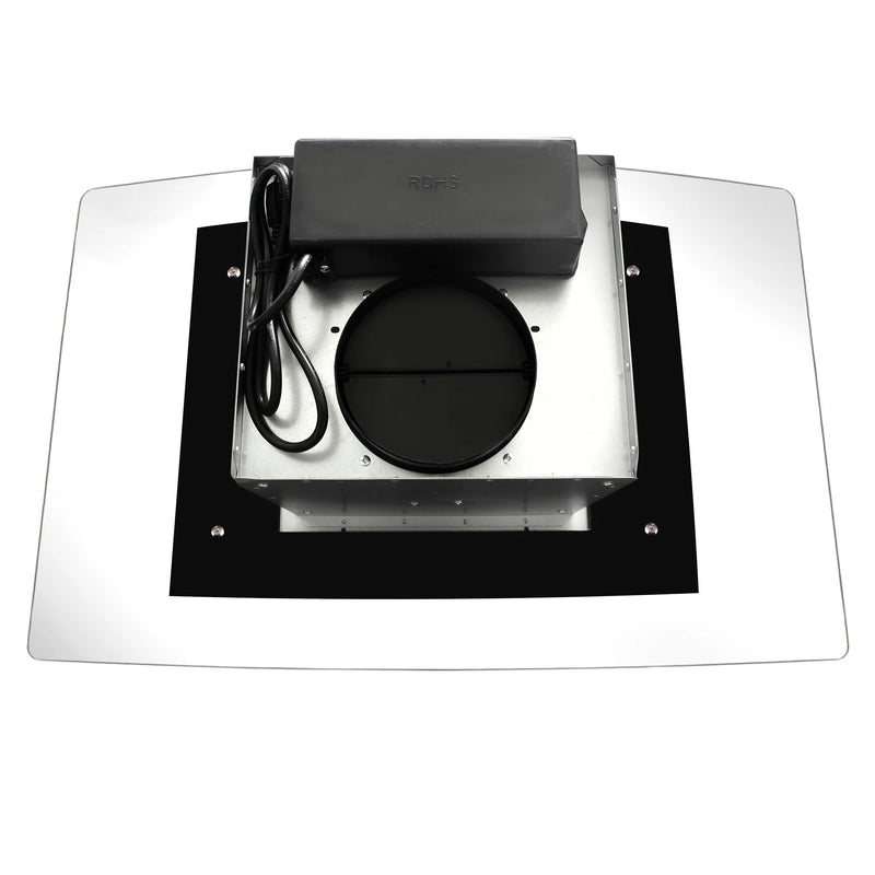 Cosmo 36" Lumin Collection Island-Mount Range Hood in Stainless Steel, 380 CFM, Baffle Filters, COS-668ICS900