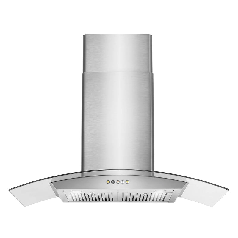 Cosmo 36" Vista Collection Wall-Mount Range Hood in Stainless Steel, 380 CFM, LED Lights, COS-668WRC90