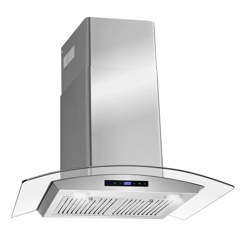 Cosmo 30" Vista Collection Wall-Mount Range Hood in Stainless Steel, 380 CFM, Touch Controls, COS-668WRCS75
