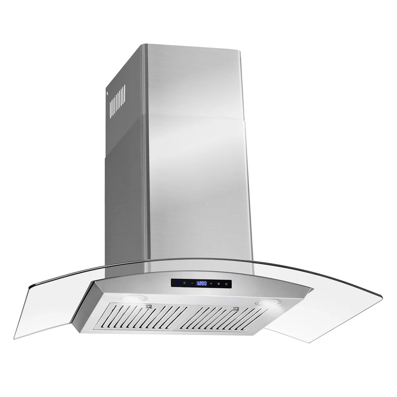 Cosmo 36" Vista Collection Wall-Mount Range Hood in Stainless Steel, 380 CFM, Touch Controls, COS-668WRCS90