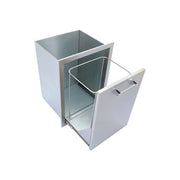 Kokomo Grills Outdoor Kitchen Stainless Steel Trash/Propane Pull-Out with polished bar handle and smooth ball bearing glides