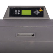 Control panel of a Pellet Stove with digital display and buttons.