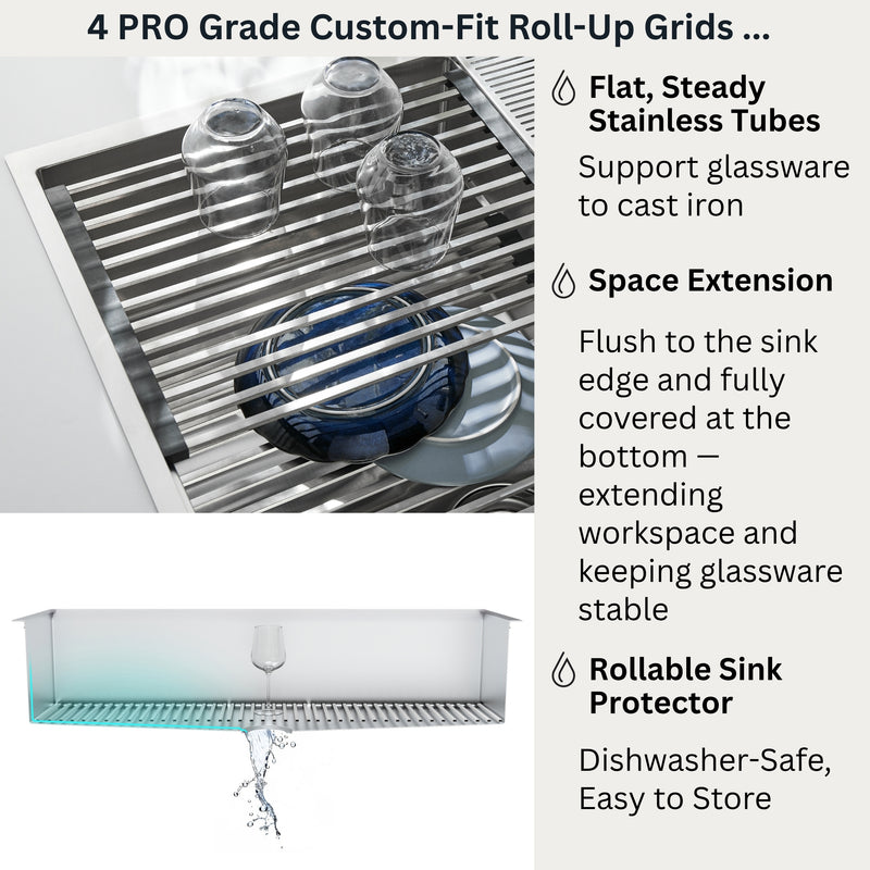 FORNO ACQUA 45 in. Undermount 3-Level Workstation MultiSINK with Custom-Fit Accessories