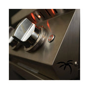 Kokomo Grills Professional Double Side Burner with illuminated stainless steel knobs and a sleek 304 stainless steel finish.