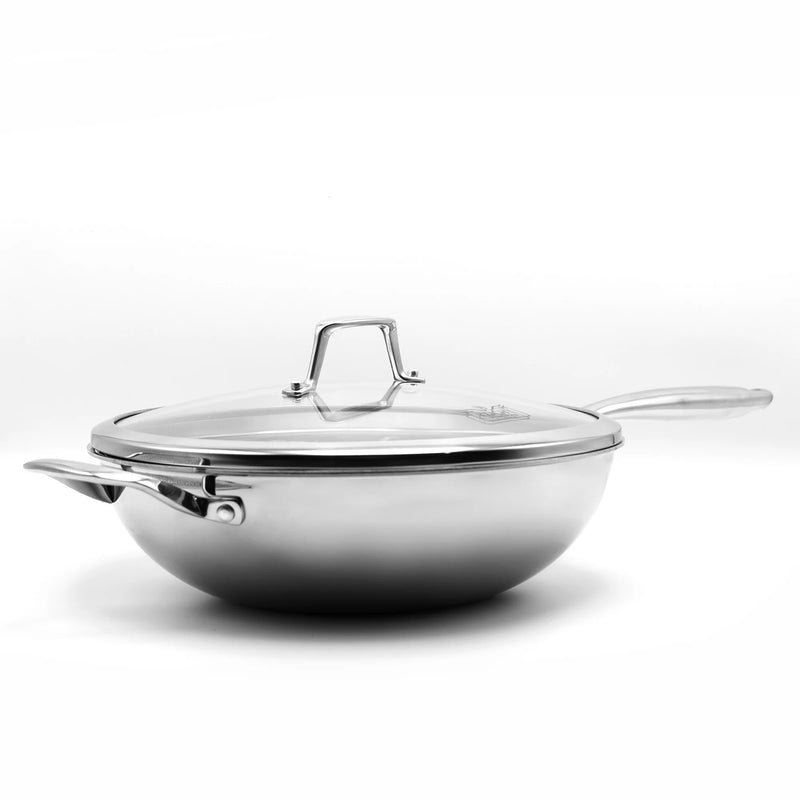 Kucht Professional Stainless Steel 3-Ply Wok with Lid, KW309