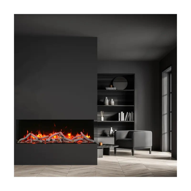 Amantii Panorama Tru View Slim Lumina 72" 3-Sided Built In Indoor/Outdoor Electric Fireplace