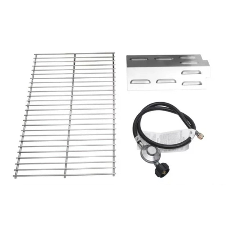 Replacement grill parts set including stainless steel cooking grate, heat shield, and gas regulator for Kokomo Grills On The Go: Anywhere, Anytime - KO-PTBL.