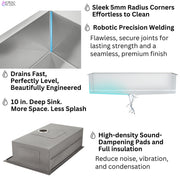 FORNO ACQUA 45 in. Undermount 3-Level Workstation MultiSINK with Custom-Fit Accessories