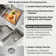 FORNO ACQUA MultiSINK kit with Integrated Waterfall Rinsing and Glass Washing Station.  Includes Chef Faucet and Accessories.