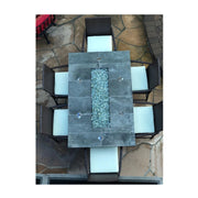 Kokomo Grills Rattan Outdoor Bar Stools 2 Pack with armrest, footrest, and white cushions for patio bars 30” seat height