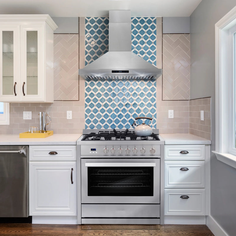 Cosmo 36" Nebula Collection 3.8 cu. ft. Freestanding Gas Range in Stainless Steel, Convection Oven, 5 Sealed Burners, COS-965AGC