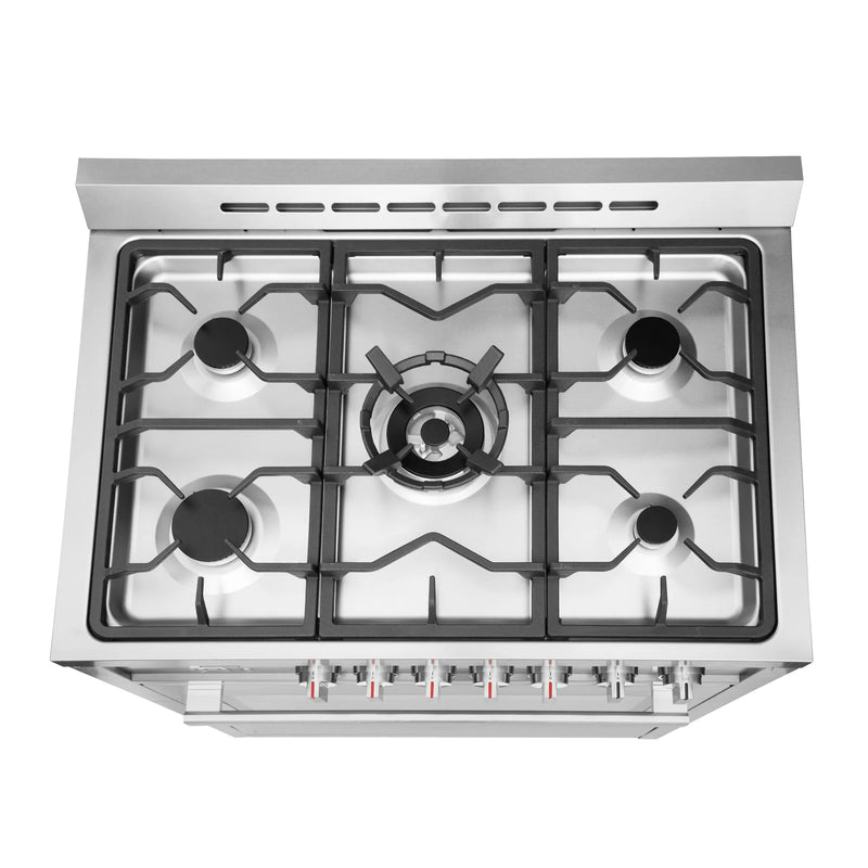 Cosmo 36" Nebula Collection 3.8 cu. ft. Freestanding Gas Range in Stainless Steel, Convection Oven, 5 Sealed Burners, COS-965AGC