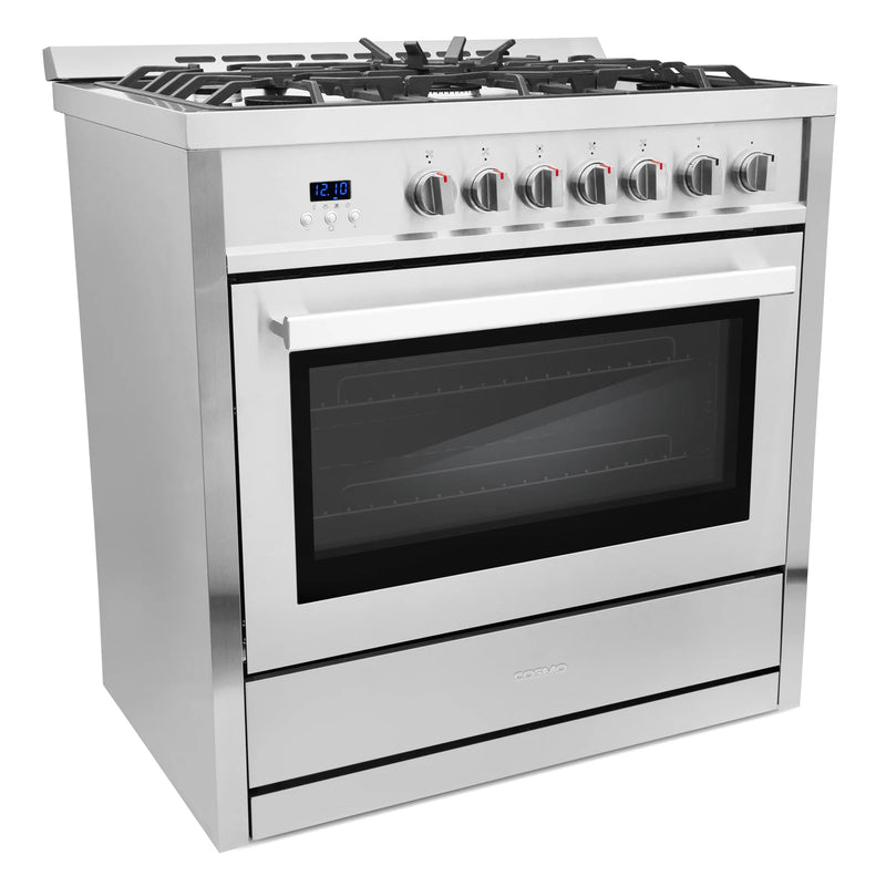 Cosmo 36" Nebula Collection 3.8 cu. ft. Freestanding Gas Range in Stainless Steel, Convection Oven, 5 Sealed Burners, COS-965AGC