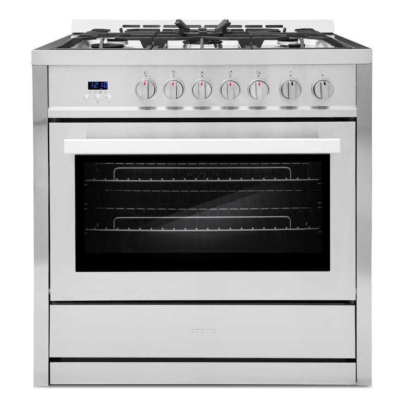 Cosmo 36" Nebula Collection 3.8 cu. ft. Freestanding Gas Range in Stainless Steel, Convection Oven, 5 Sealed Burners, COS-965AGC