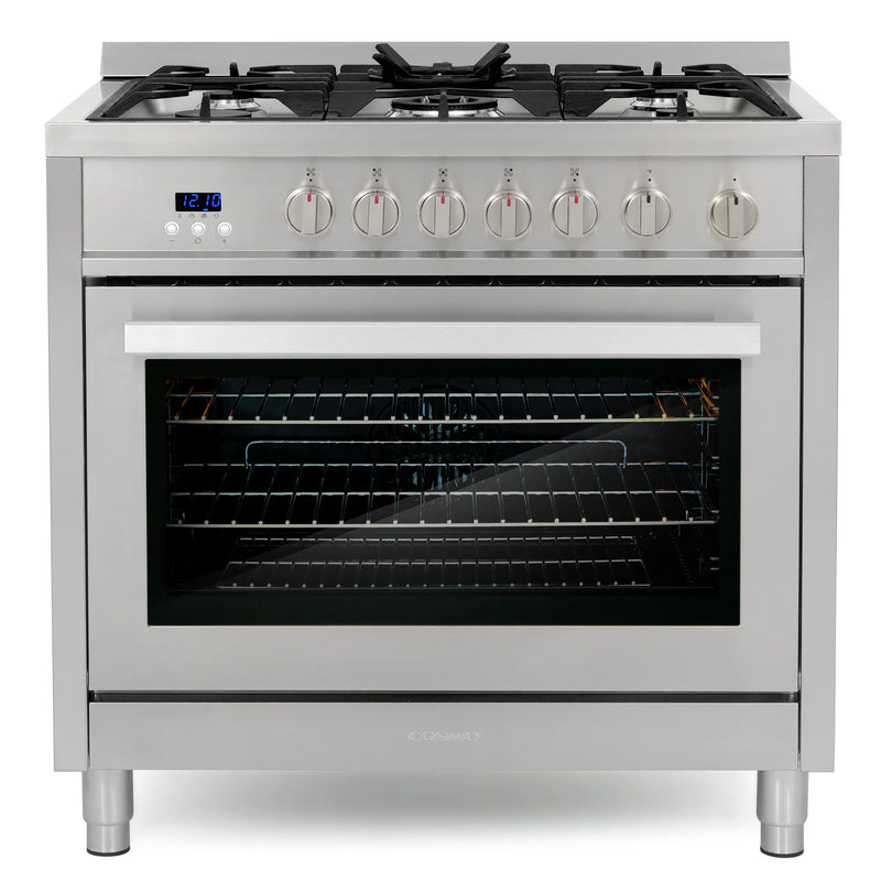 Cosmo 36" Nebula Collection 3.8 cu. ft. Freestanding Gas Range in Stainless Steel, Convection, 5 Sealed Burners, COS-965AGFC