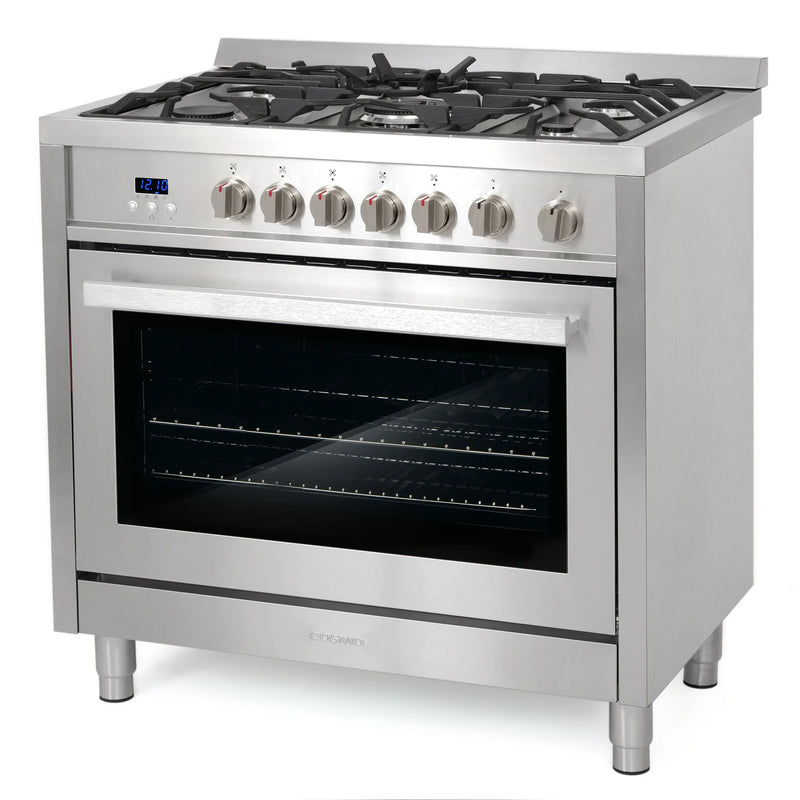 Cosmo 36" Nebula Collection 3.8 cu. ft. Freestanding Gas Range in Stainless Steel, Convection, 5 Sealed Burners, COS-965AGFC